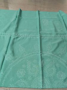 Mint Green chikankari bedsheet with pillow cover