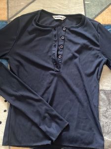 Stylish Navy Long Sleeve Top