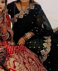 Elegant Black Embellished Saree