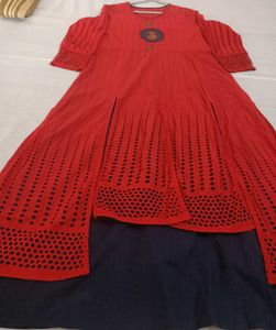 women flore length cotton anarkali kurta