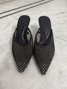 Elegant Black Mesh Heels