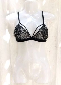 I. Black Lace Strappy Bralette