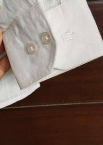 Louis Philippe Classic White Linen Long Sleeved Sh