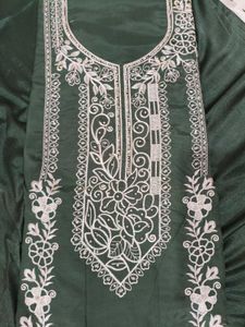 Elegant Green Embroidered Suit Piece