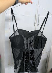 Mesh Black Corset Top