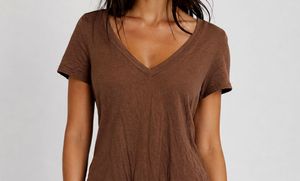 Brown V-Neck Bodysuit