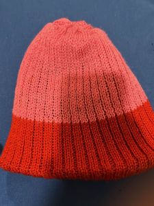 Red Beanie with Embroidered Flowers