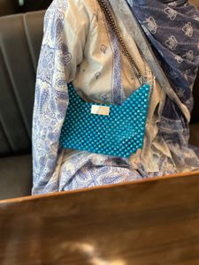 Beaded Blue Handbag