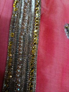 Elegant Pink Embroidered Saree