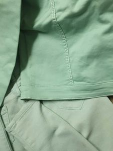 Mint Green Denim Jacket &amp; Jeans Set