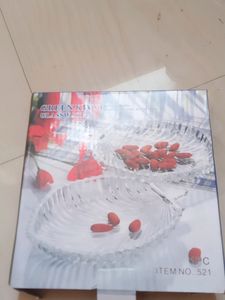 GLASS DECORATIVE BOWL FOR DRY FRUITS AND SPICES