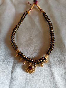 Elegant Black & Gold Beaded Necklace