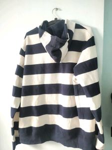 Unisex Striped Oversized Hoodie Jacket 🤍💙