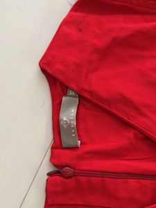 V-Neck Red Dress