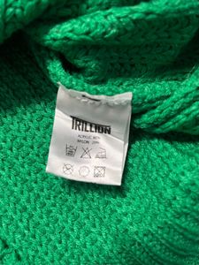 Green Half-Zip Knit Sweater