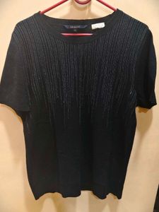 Sparkly Striped Black Top
