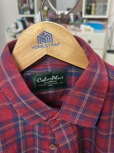 Men's Red Plaid Long Sleeve Shirt