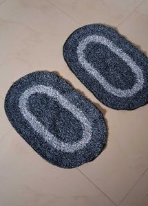 Set of 2 Oval Shaggy Floor Mats