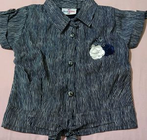 Cute Striped Button-Up Top