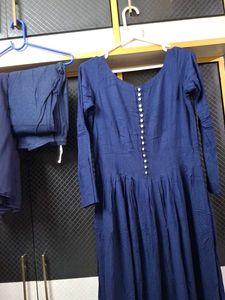 Elegant Navy Blue Anarkali Set