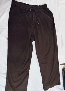 Men's Brown Relaxed Fit Drawstring Pants