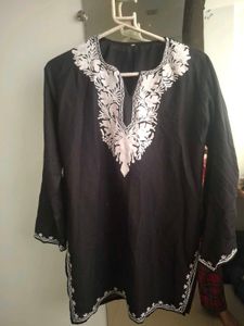 Embroidered Black Kurta