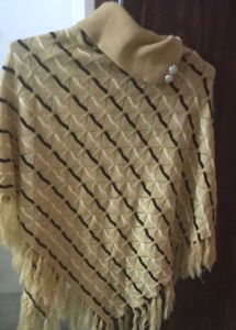 Elegant Knitted Poncho Wrap with Tassels