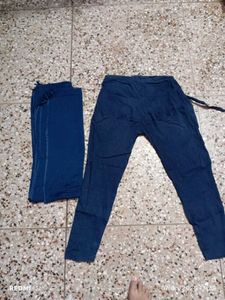 Navy Blue Pants With Dupatta