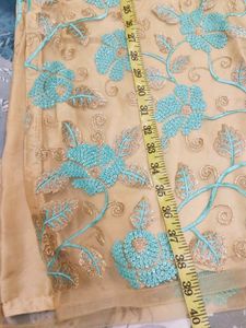Gold &amp; Teal Embroidered gharara kurta set