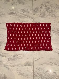 Red Smocked Tube Top