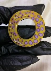 Handmade Resin Flower Leopard Print Ring