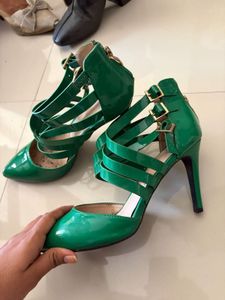 Green Strappy Heels