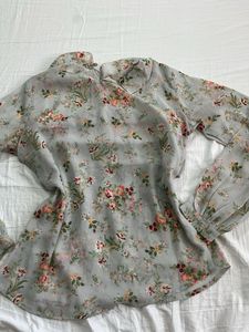 Vintage Floral Ruffle Blouse