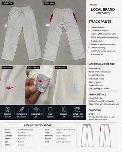 Red &amp; White Track Pants