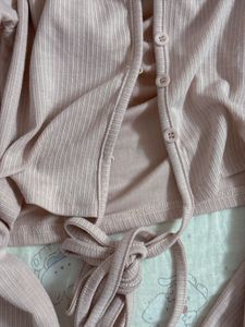 Cute Pink Ribbed Crop Top