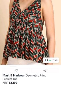 Stylish V-Neck Sleeveless Printed Top
