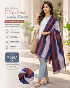 🌸 Soft Cotton Dupatta | Lightweight & Comfortable