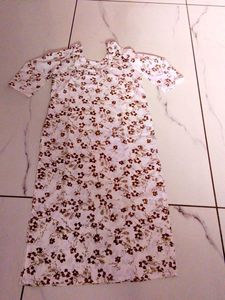 handmade Brown Flower print kurti dress (Brand New