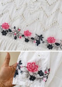 Embroidered White kurta
