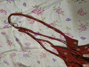 Red Floral Halter Neck Top