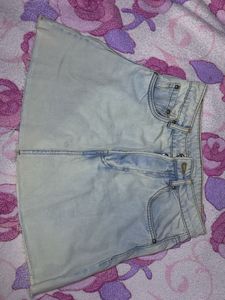 Y2k Light Wash Denim Mini Skirt