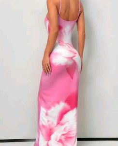 Pink Floral Maxi Dress