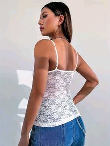 Womens Sheer Lace Camisole Top