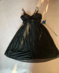Black Ruffle Nightgown