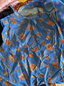 Blue Ethnic Kurta Set with Dupatta