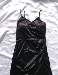 Cocktail Padded Satin Black Dress 🖤