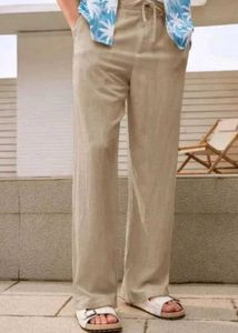 Men's Beige Linen Pants