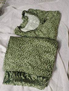 Green Printed Night Suit