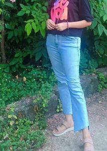 Blue bootcut denim