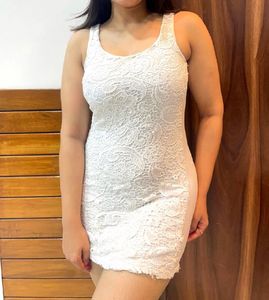 Elegant White Lace Mini Dress